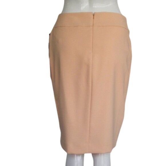new CALVIN KLEIN Skirt, 2,  Peach, Faux Wrap, Big Button Accent, Back Zipper - Picture 5 of 12